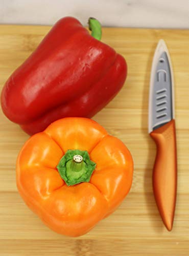 Chef Select Utility Knife, 4-Inch Ceramic Blade, Non-Slip Grip, Black Blade, Copper-Colored Handle, Bonus Blade Sheath