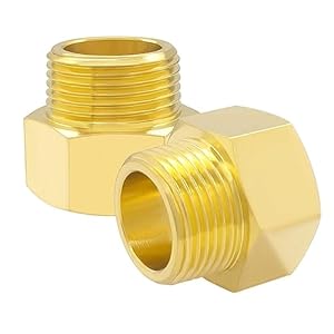 Hooshing Messing Reduzierstück 1,9 cm NPT, 2 Stück