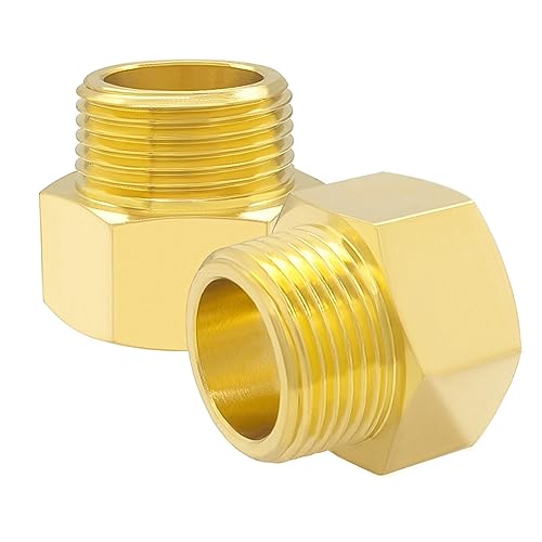 Hooshing Messing Reduzierstück 1,9 cm NPT, 2 Stück