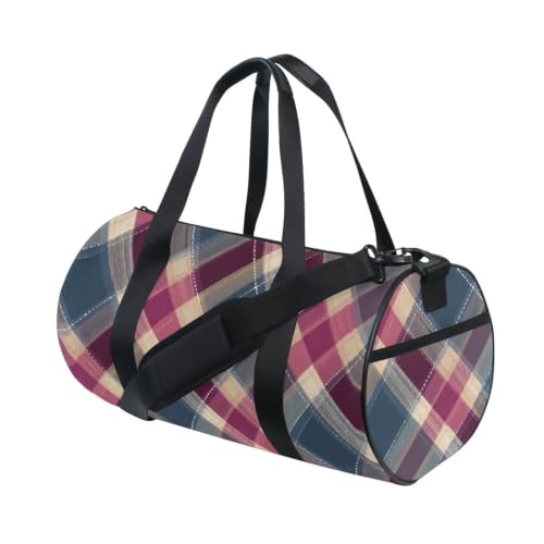 Bolsa de deporte para hombre y mujer con diseño de cuadros, maleta ligera de gimnasio y viaje