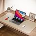 Boutilon Leather Desk Pad Protector,Non-Slip Mouse Pad,Laptop Desk Pad,Office Mouse Mat,Waterproof Leather Desk Blotter,Desk Writing Pad for Office and Home (M-Beige,30