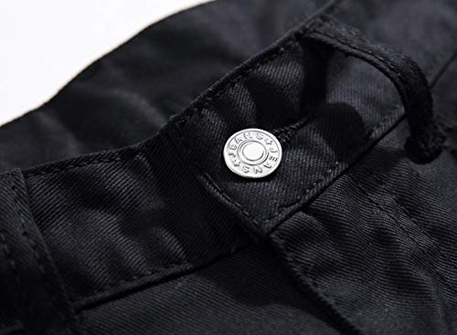 Men's Stretchy Skinny Jeans Color Letter Print Hip Hop Denim Pants with Zipper Straight Leg Male Casual Trousers 6