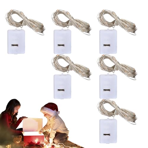 Guirnaldas de lucesLED: cadena de luces, 6 piezas de mini lucesde alambre para bricolaje, diseño de alambre de cobre flexible, opciones de color cálido y colores, fácil instalación, eficienci