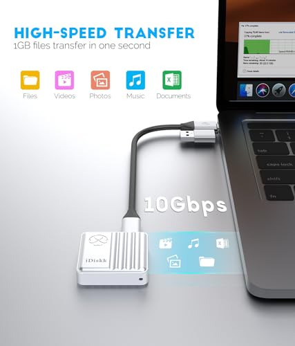 Image of iDiskk Disk 10Gbps M.2 NVMe SSD Enclosure with Active Cooling System for iPhone 15,Windows,Android,OS, USB C 3.2 Gen2, Enclosure NVMe Reader Supports M Keys and Size 2230 SSDs, Supports Up to 2TB