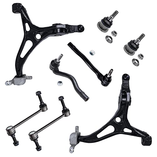 Image of Detroit Axle - 8pc Front End Kit for Mercedes-Benz GL320 GL350 GL450 GL550 ML320 ML350 ML450 ML500 ML550, 2 Lower Control Arms 2 Lower Ball Joints 2 Outer Tie Rods 2 Sway Bars Replacement