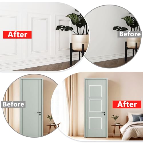 Molduras autoadhesivas blancas de 6m x 32mm para decoración de paredes y armarios 6
