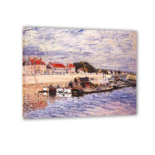 Peinture à l'huile Barges de Srsley pour décoration murale du salon ou de la chambre