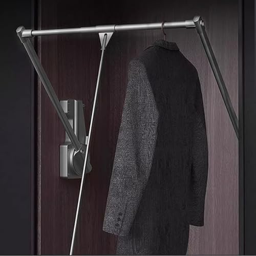 Portable Foldable Tripod Clothes Drying Rack - Space-Saving Floor Standing Laundry Drying Solution With Rotating Design & Lifting Pull-Down Rod, Double Buffer Rails For Efficient,560-690Mm-Grey