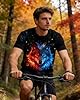 Goodstoworld Black Wolf T Shirts Mens 3D Funny Graphic Print Cool T-Shirts Funky Custom Tee Shirt Teen Boys Vintage Party, XL #4