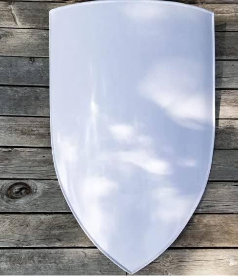 Medieval Fully Functional European Classic Medieval Blank White Shield Customizable Heater Shield Armor Templar Shield