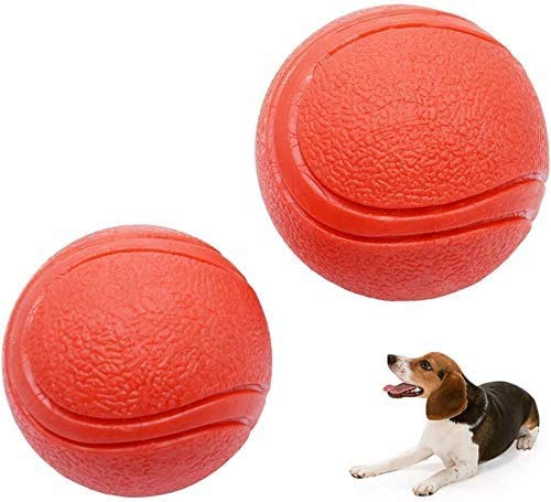 PETS EMPIRE Solid Rubber Dog Balls, Bite Resistant Bouncy Dogs Ball, Indestructable Pet Training Balls, Non- Toxic Pets Toy, Chew Toys Medium Bounce Ball for Dogs, Puppies - 1N (Color May Vary)