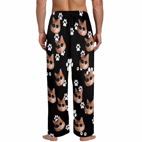 YESCUSTOM Personalized Face Cat's Paw Pajama Pants for Men Custom Photo Printed Pajama Bottoms Trousers for Boyfriend Husband3