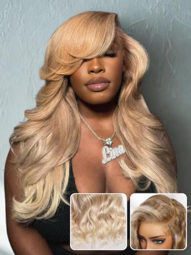Image of Beauty Forever Ash Blonde 13x4 Pre Everything Lace Frontal Wig Side Part Loose Body Wave 613 Blonde Human Hair Wigs Pre Plucked Pre Cut Face Framing Layers Glueless Wig for Women 150% Density 26inch