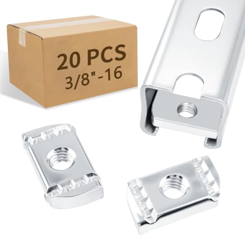 3/8"-16 Strut Channel Nuts,20 Pack No Spring Nuts with Zinc Plated