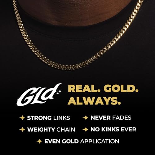 GLD Cuban Link Chain for Men and Women - Gold-Plated Micro Cuban Chain with Premium Storage Travel Pouch - Snatch-Proof Clasp, Sweat-Proof and Fade-Resistant - Lifetime Quality, Designed in Miami2