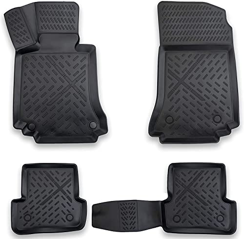 Elmasline Design 3D Gummimatten Set für Mercedes C-Klasse W204 Baujahr 2007-2014 | Extra hoher 5cm...
