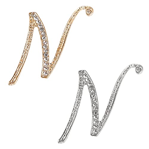 Image of Letter Brooch Pins, Alloy Lapel Pin Gold and Silver for Women, Girls, Men