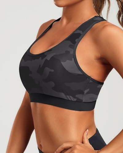 Image of Holipick Women's Sports Bra Bikini Tops Racerback Swim Top Scoop Neck Bathing Suits Top Modest Padded Crop Tops Swimsuit Only