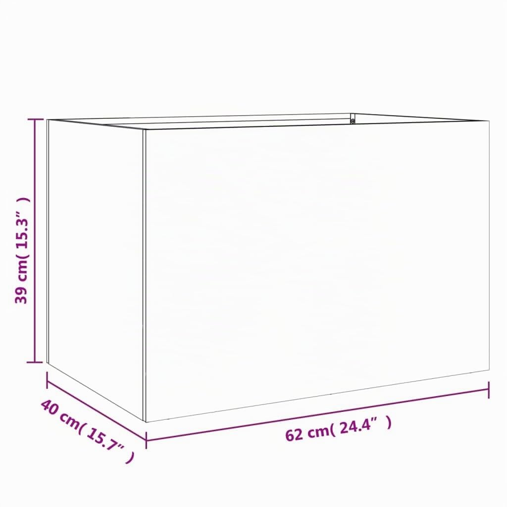 vidaXL Plantenbak 62x40x39 cm staal wit