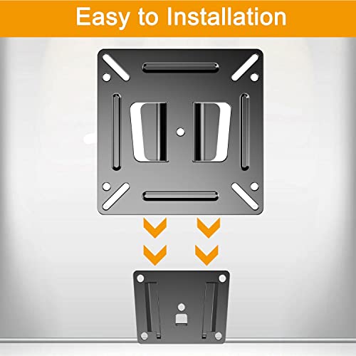 Image of Monitor Wall Mount for Most 14-24 inch TVs, Universal Camper Small TV Wall Mount Bracket Fixed RV TV Mount Max Load 33lbs VESA up to 100x100mm 17 19 22 23 inch Low Profile Computer Monitor Mounts