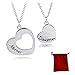 Produktbild 2 Stück Herz Halskette, Mutter Tochter Kette Mutterliebe Doppelte Herz mit einer Samttaschel, Schmuck Bestes Geschenk für Mama, für Geburtstag Muttertag Geschenk Schmuck Zubehör