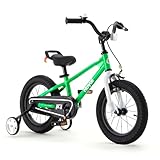 RoyalBaby Freestyle Toddlers Kids Bike 12 Inch Childrens Learning Bicycle with Training Wheels Boys Girls Beginners Ages 3-4 Years, Green
