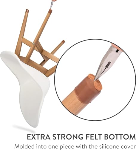 Aneaseit Chair Leg Floor Protectors - 16 pcs Brown - Felt Bottom Silicone Pads for Hardwood Floors & Furniture Feet - Rubber Caps for Chairs - Large