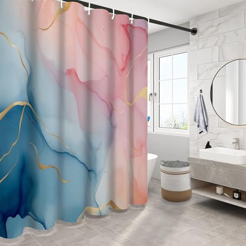 Rideau de bain lavable en machine avec ourlet lesté anti-adhérence 180x180 - 4