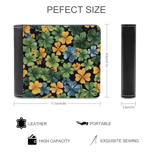 Colorful Clovers Shamrocks Fashion Bifold Wallets for Men Women Slim & Thin Credit Card Holder Wallet Purse2