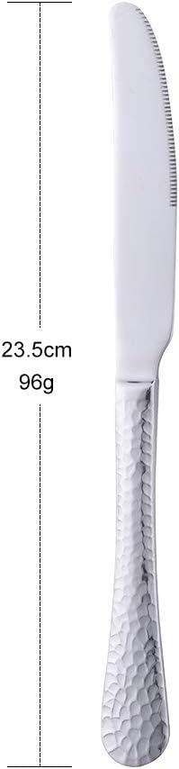 BUY&USE 12 PCS 9.2 Inch Dinner Knives Table Dinner Knife Stainless Steel Hammered Surface Silverware Dinnerware Set, for Home Hotel Restaurant Mirror Polished Dishwasher Safe