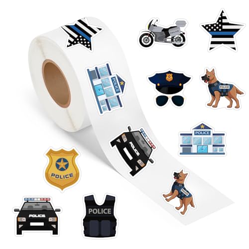 500 Police Stickers Roll