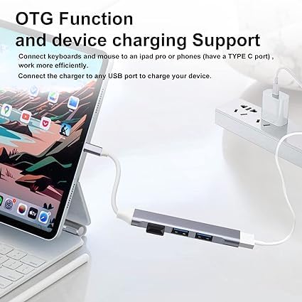 Image of REDWIND USB C to 4-USB Hub, Type-C to 3xUSB2.0 1xUSB3.0 Port Adapter Ultra-Slim Extender for iPhone 16 /15 Series Laptop /MacBook Air /Pro /iPad Pro /Samsung /Pixel /One Plus /Moto & All C Devices