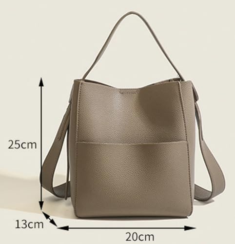 Image of Bucket Tote Purses for Women Designer PU Leather Shoulder Crossbody Bag Large Top Handle Satchel