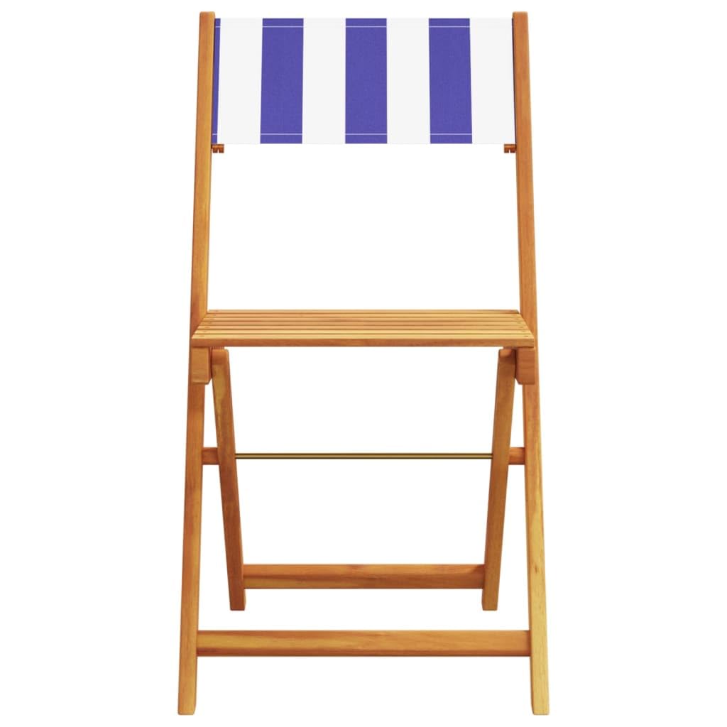 Set da 3 pezzi in legno massello di acacia con tavolo pieghevole e sedie per giardino, balcone o terrazza