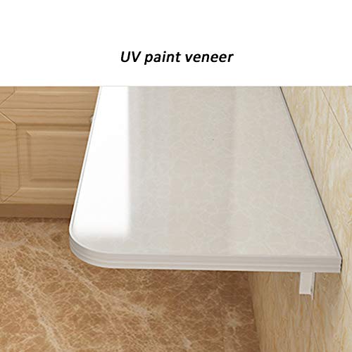 Bureau d'ordinateur mural rabattable en bois avec plateau effet marbre - 5