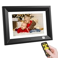 KODAK 10 inch digitale fotolijst met afstandsbediening, houten digitale fotolijst, geen wifi, 8 GB geheugen, elektronische HD-lijst voor foto's en video's, USB-ondersteuning, SD-kaart, auto-rotatie