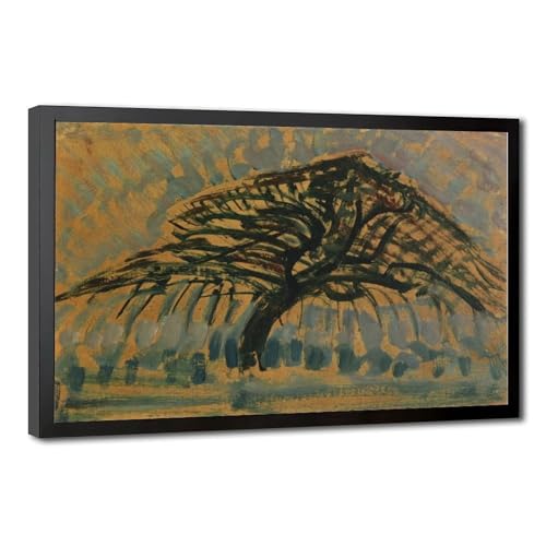 Poster Piet Mondrian Blue Apple Tree - Impression sur toile avec cadre à suspendre 50,8x76,2 cm