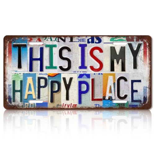 SHENIFY This Is My Happy Place Metal Sign Funny Decor 6x12in
