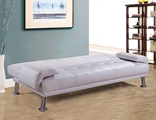 Bagno Italia Divano letto sofà 194x110x40 in ecopelle nero o bianco o microfibra beige o grigio reclinabile design moderno per sala soggiorno modello Sibilla I modern