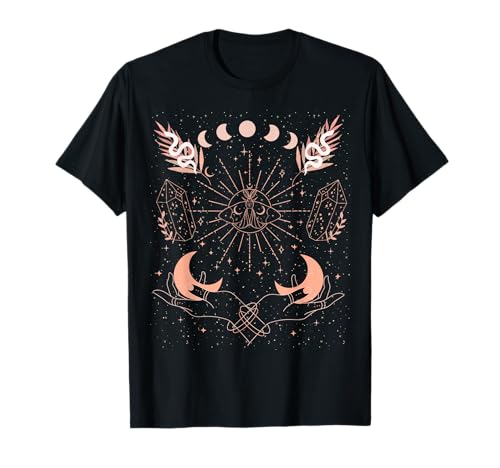 Witch Aesthetic Moon Phases, Cosmic Stars, Crystals & Snakes T-Shirt