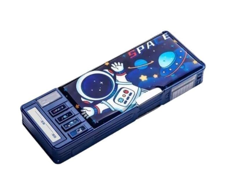 INK SPOT Multifunctional Pencil Box for Kids, Space Double Password Lock Compass Box for Boys & Girls, Magnetic Compass Box, Space Theme Return Gifts Plastic Blue Color-image-28