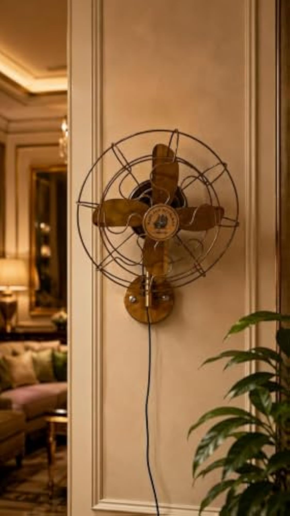 Vintage Royal Navy Style Wall Mounted Fan
