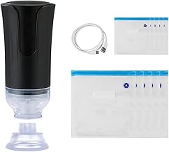Pzhoais Sacos de armazenamento de alimentos a vácuo e reutilizáveis a vácuo elétricos, mini bomba de vácuo pequena máquina de vácuo