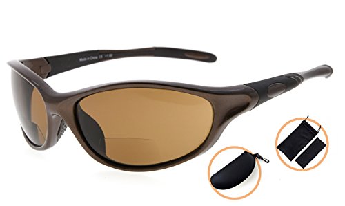 Image of Eyekepper Bifocal Sunglasses for Women Men, Rectangular Frame | Outdoor Sports Bifocal Reading Sunglass, with Readers Built in, Mens Tinted Sun Reader Bifocals, Ladies Cheater,Wrap Half Rim