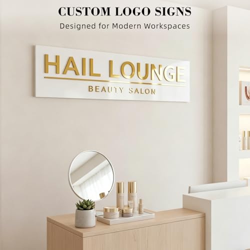 Image of Custom Acrylic Business Logo Sign, Personalized 3D Wall Logo for Storefront Reception Office Decor, Professional Brand Signage for Salon Boutique Studio Cafe Restaurant