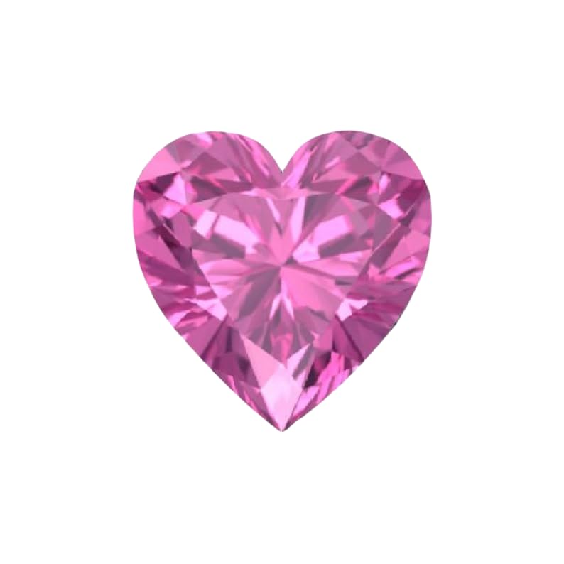 Saphir rose en cœur 5 mm pour bague de fiançailles personnalisée DIY