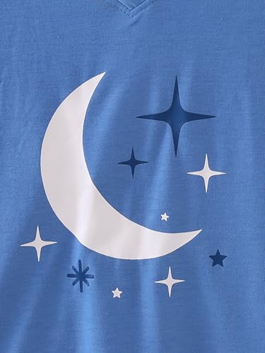 Image of VENTELAN Pajama Set For Women Cute PJS Summer Short Sleeve Shorts Sleepwear