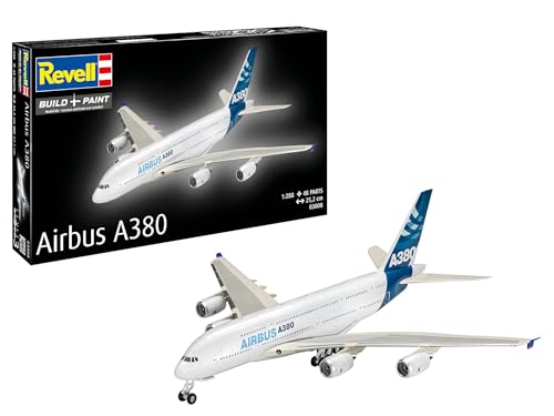 Revell 03808 Airbus A380 Maquette en plastique non construit/non peint échelle 1:288, blanc
