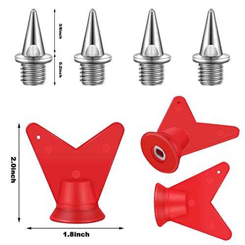Hotop 32 Pieces 1/2, 1/4, 3/8 Inch Track Spikes Steel Sports Shoe Spikes Replacements with Spike Wrench for Sports Short Running Track Shoes2