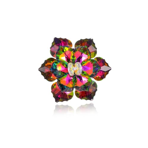 Image of Crystal Flower Brooch Pin for Women Dress Suit Bag Hat Broochs Pins Christmas Brooch Pin Wedding Party Birthday Dance Jewelry Accessories
